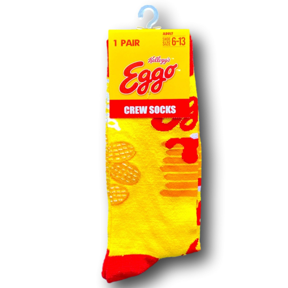 3/$20 Eggo Waffles & Pancakes Funny Novelty Crew Socks - NWT